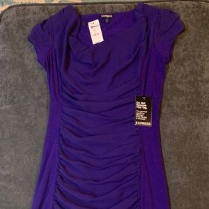 Express NWT purple ruched dress size small